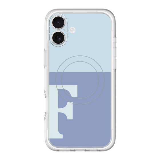スリムプロテクションプレミアムケース with MagSafe［ オリジナル - initial two tone - F blue ］