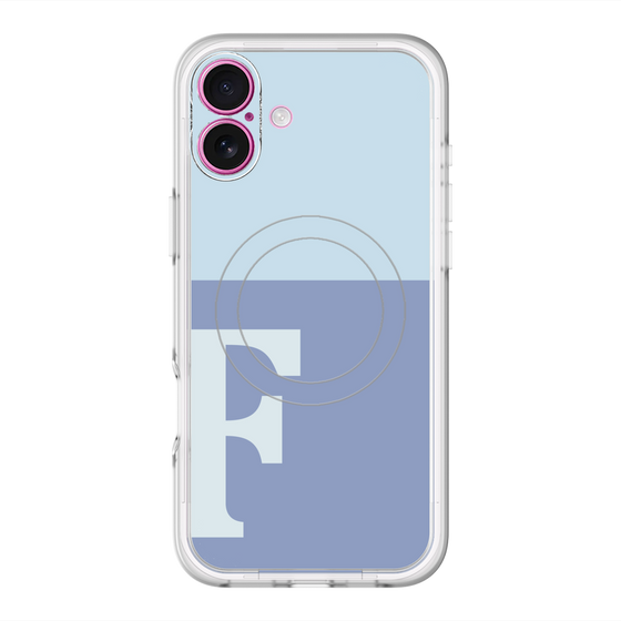 スリムプロテクションプレミアムケース with MagSafe［ オリジナル - initial two tone - F blue ］