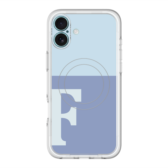 スリムプロテクションプレミアムケース with MagSafe［ オリジナル - initial two tone - F blue ］
