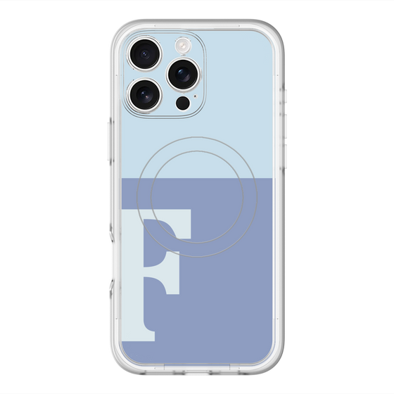 スリムプロテクションプレミアムケース with MagSafe［ オリジナル - initial two tone - F blue ］
