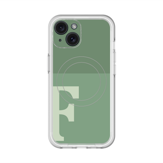 スリムプロテクションプレミアムケース with MagSafe［ オリジナル - initial two tone - F green ］