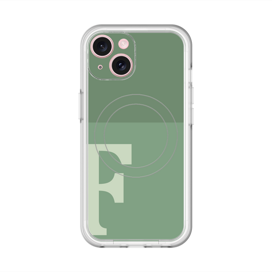 スリムプロテクションプレミアムケース with MagSafe［ オリジナル - initial two tone - F green ］