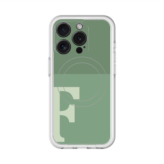 スリムプロテクションプレミアムケース with MagSafe［ オリジナル - initial two tone - F green ］