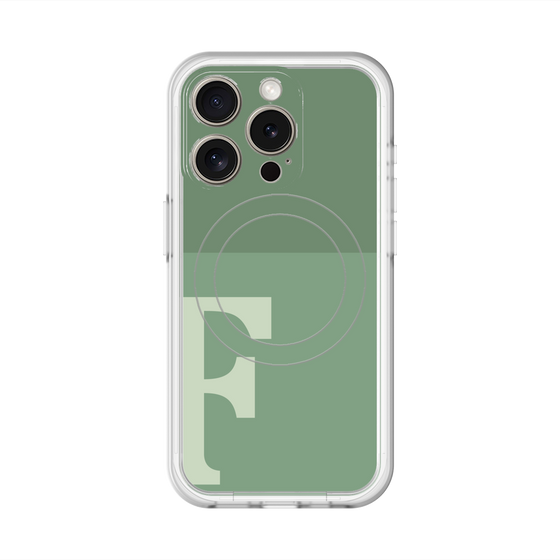 スリムプロテクションプレミアムケース with MagSafe［ オリジナル - initial two tone - F green ］