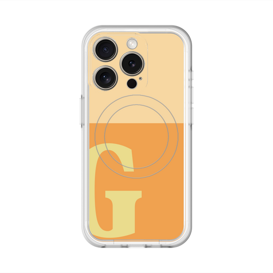 スリムプロテクションプレミアムケース with MagSafe［ オリジナル - initial two tone - G orange ］