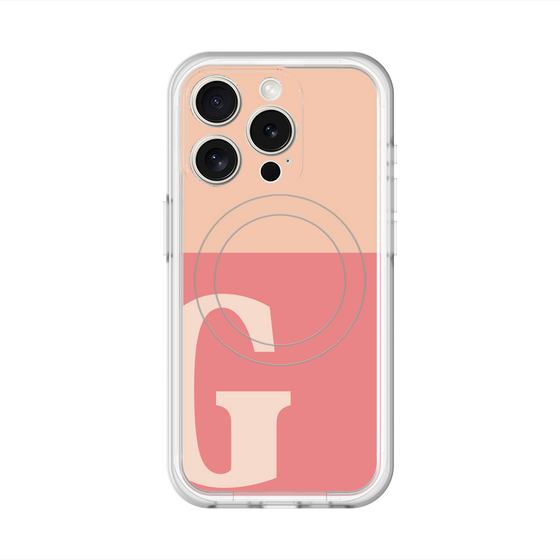 スリムプロテクションプレミアムケース with MagSafe［ オリジナル - initial two tone - G pink ］