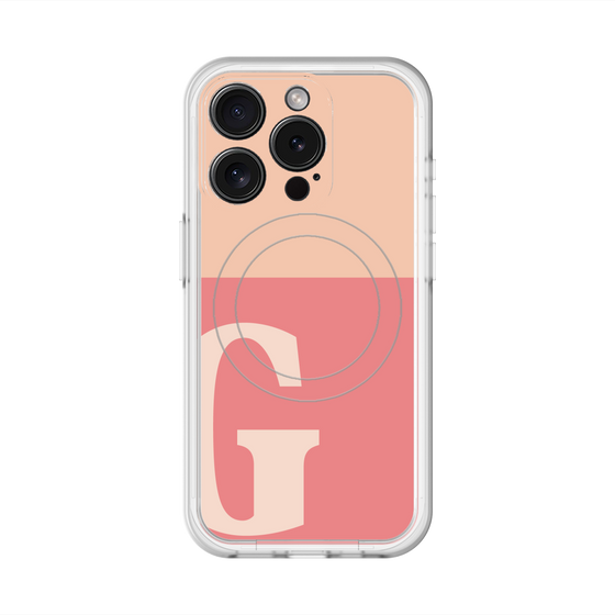 スリムプロテクションプレミアムケース with MagSafe［ オリジナル - initial two tone - G pink ］