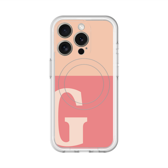 スリムプロテクションプレミアムケース with MagSafe［ オリジナル - initial two tone - G pink ］
