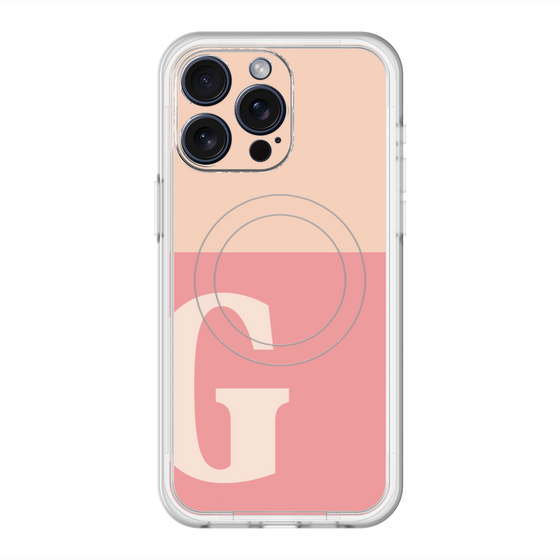 スリムプロテクションプレミアムケース with MagSafe［ オリジナル - initial two tone - G pink ］