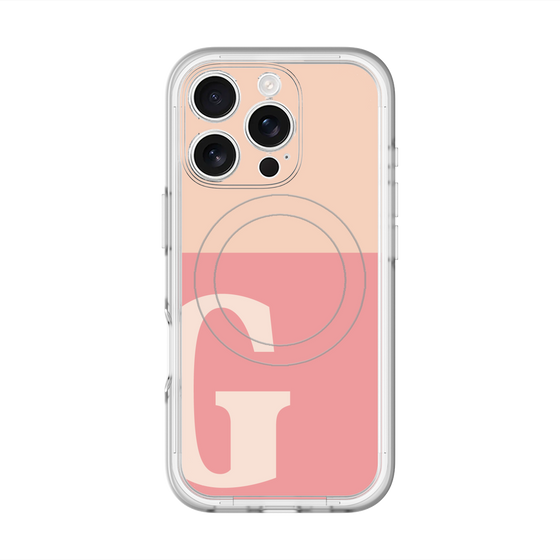 スリムプロテクションプレミアムケース with MagSafe［ オリジナル - initial two tone - G pink ］