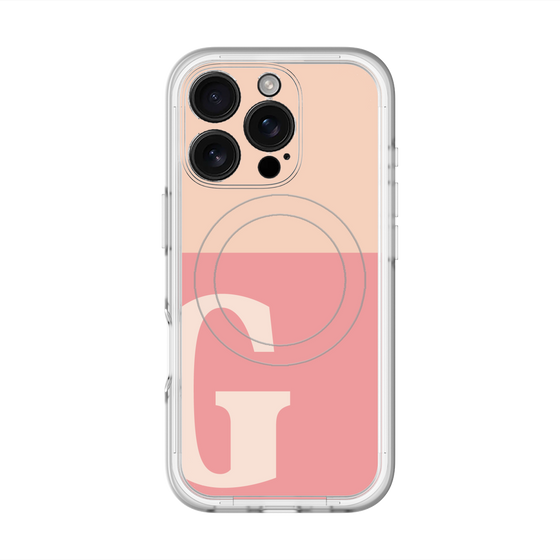 スリムプロテクションプレミアムケース with MagSafe［ オリジナル - initial two tone - G pink ］