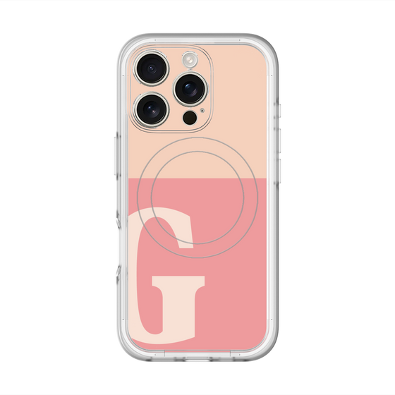 スリムプロテクションプレミアムケース with MagSafe［ オリジナル - initial two tone - G pink ］