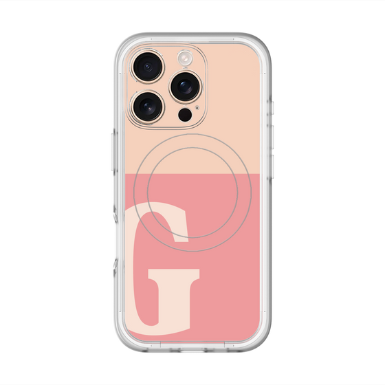 スリムプロテクションプレミアムケース with MagSafe［ オリジナル - initial two tone - G pink ］