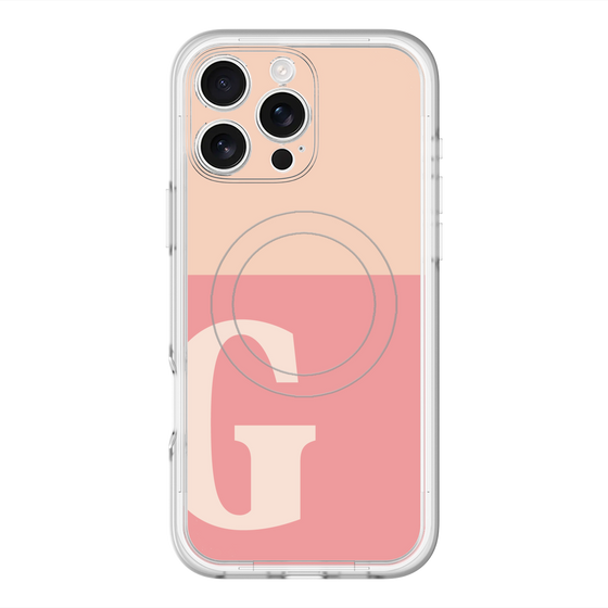 スリムプロテクションプレミアムケース with MagSafe［ オリジナル - initial two tone - G pink ］