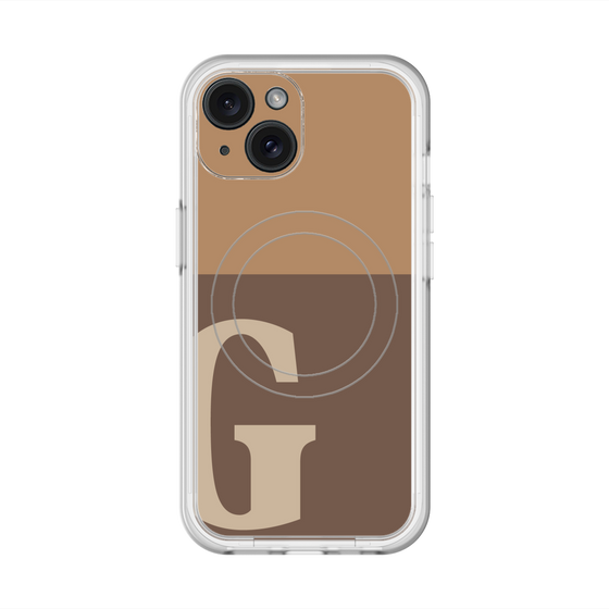 スリムプロテクションプレミアムケース with MagSafe［ オリジナル - initial two tone - G brown ］