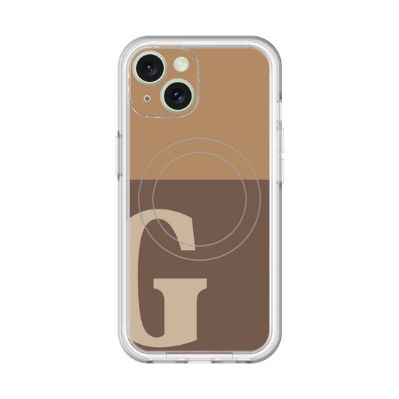 スリムプロテクションプレミアムケース with MagSafe［ オリジナル - initial two tone - G brown ］
