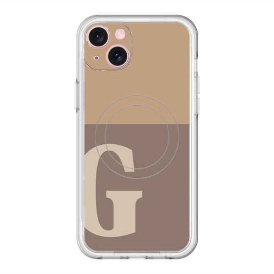 スリムプロテクションプレミアムケース with MagSafe［ オリジナル - initial two tone - G brown ］