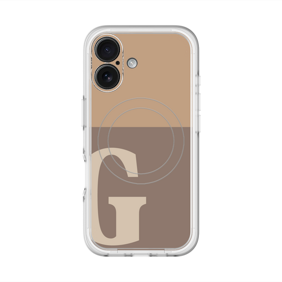 スリムプロテクションプレミアムケース with MagSafe［ オリジナル - initial two tone - G brown ］