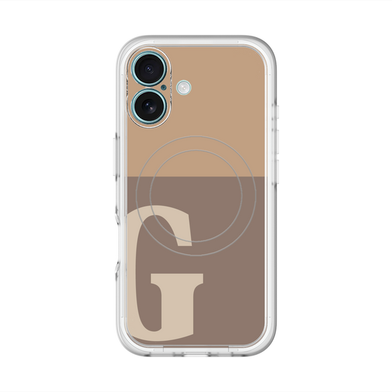 スリムプロテクションプレミアムケース with MagSafe［ オリジナル - initial two tone - G brown ］