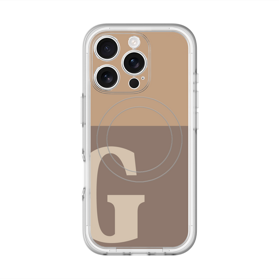 スリムプロテクションプレミアムケース with MagSafe［ オリジナル - initial two tone - G brown ］