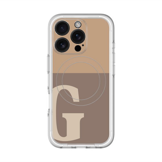 スリムプロテクションプレミアムケース with MagSafe［ オリジナル - initial two tone - G brown ］