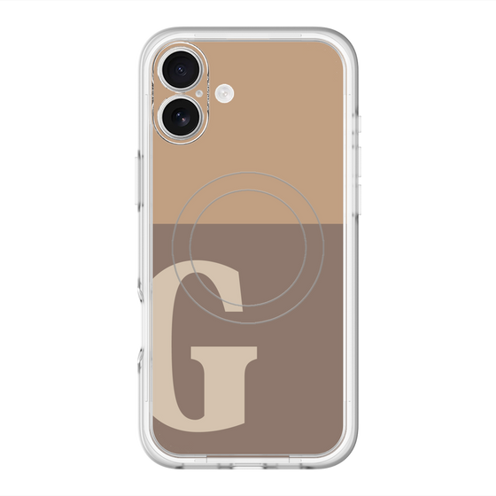 スリムプロテクションプレミアムケース with MagSafe［ オリジナル - initial two tone - G brown ］