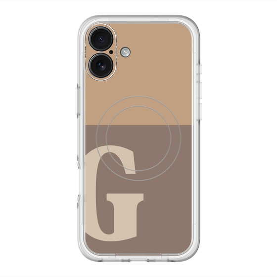 スリムプロテクションプレミアムケース with MagSafe［ オリジナル - initial two tone - G brown ］