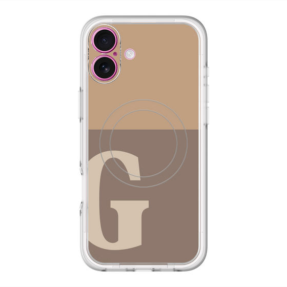 スリムプロテクションプレミアムケース with MagSafe［ オリジナル - initial two tone - G brown ］