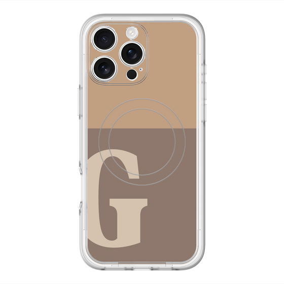 スリムプロテクションプレミアムケース with MagSafe［ オリジナル - initial two tone - G brown ］