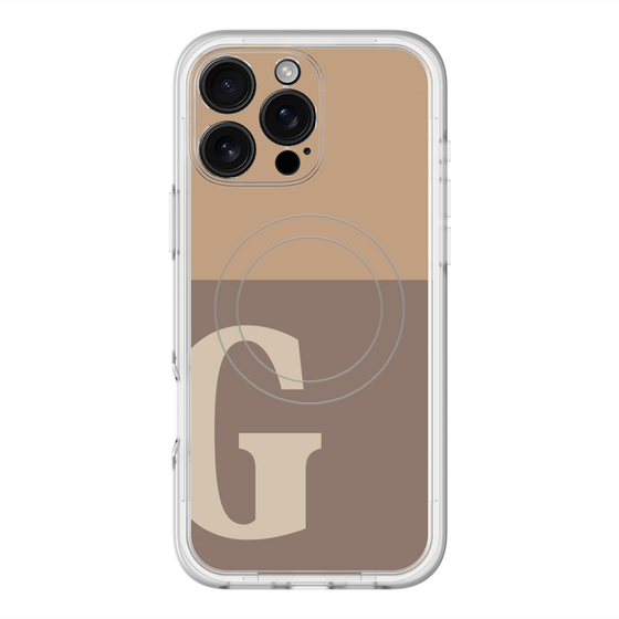 スリムプロテクションプレミアムケース with MagSafe［ オリジナル - initial two tone - G brown ］