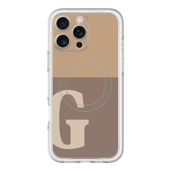 スリムプロテクションプレミアムケース with MagSafe［ オリジナル - initial two tone - G brown ］