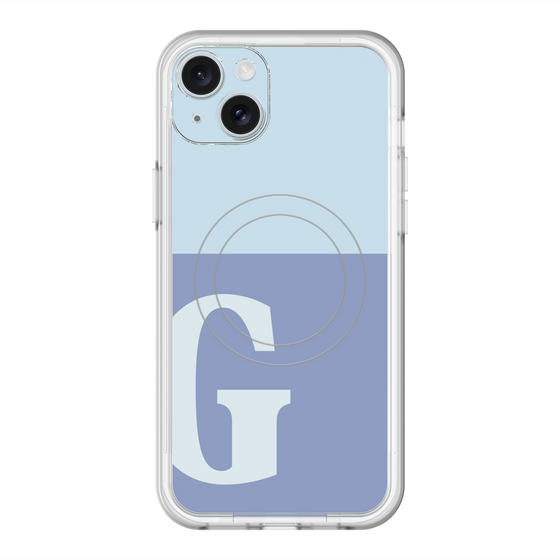 スリムプロテクションプレミアムケース with MagSafe［ オリジナル - initial two tone - G blue ］