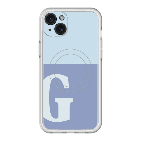 スリムプロテクションプレミアムケース with MagSafe［ オリジナル - initial two tone - G blue ］