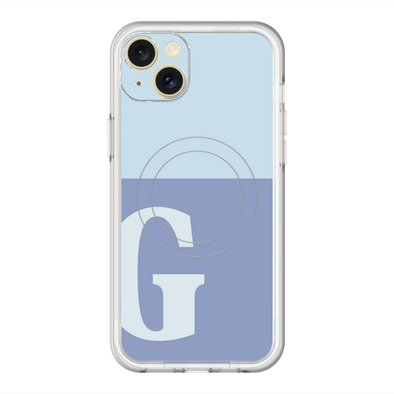 スリムプロテクションプレミアムケース with MagSafe［ オリジナル - initial two tone - G blue ］