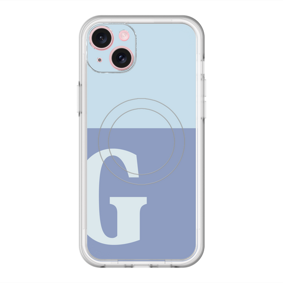 スリムプロテクションプレミアムケース with MagSafe［ オリジナル - initial two tone - G blue ］