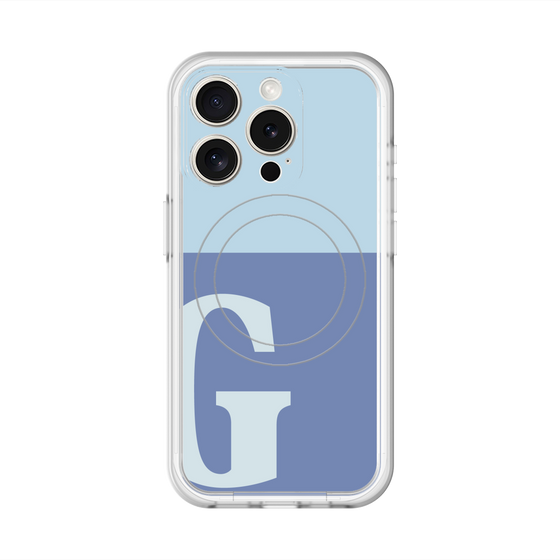 スリムプロテクションプレミアムケース with MagSafe［ オリジナル - initial two tone - G blue ］