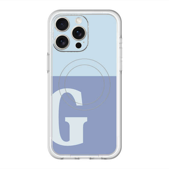 スリムプロテクションプレミアムケース with MagSafe［ オリジナル - initial two tone - G blue ］
