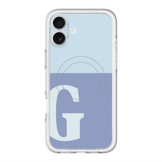 スリムプロテクションプレミアムケース with MagSafe［ オリジナル - initial two tone - G blue ］