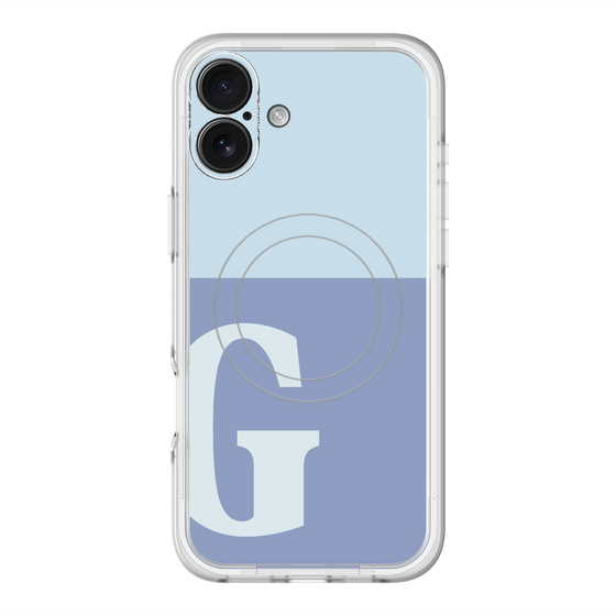 スリムプロテクションプレミアムケース with MagSafe［ オリジナル - initial two tone - G blue ］