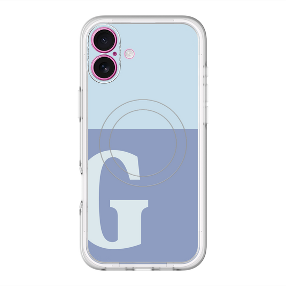 スリムプロテクションプレミアムケース with MagSafe［ オリジナル - initial two tone - G blue ］