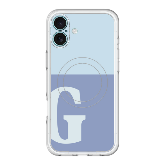 スリムプロテクションプレミアムケース with MagSafe［ オリジナル - initial two tone - G blue ］