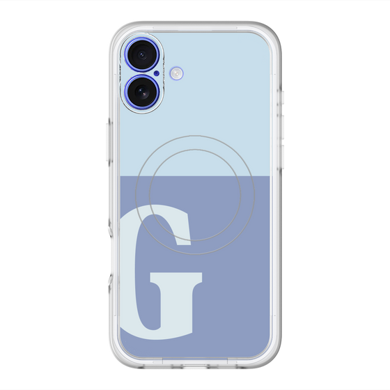 スリムプロテクションプレミアムケース with MagSafe［ オリジナル - initial two tone - G blue ］