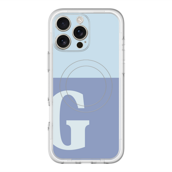 スリムプロテクションプレミアムケース with MagSafe［ オリジナル - initial two tone - G blue ］