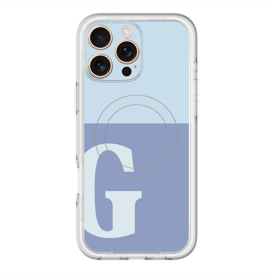 スリムプロテクションプレミアムケース with MagSafe［ オリジナル - initial two tone - G blue ］