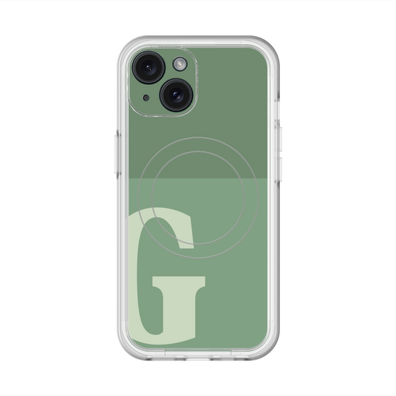 スリムプロテクションプレミアムケース with MagSafe［ オリジナル - initial two tone - G green ］