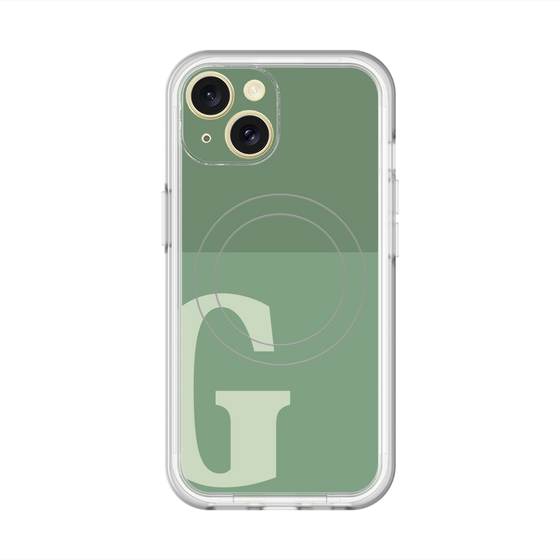 スリムプロテクションプレミアムケース with MagSafe［ オリジナル - initial two tone - G green ］