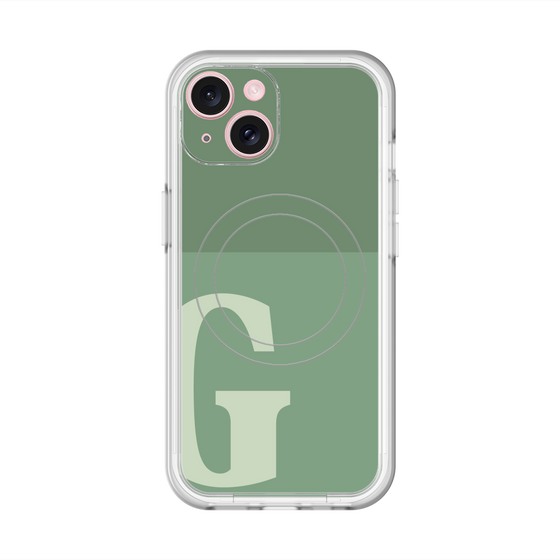 スリムプロテクションプレミアムケース with MagSafe［ オリジナル - initial two tone - G green ］