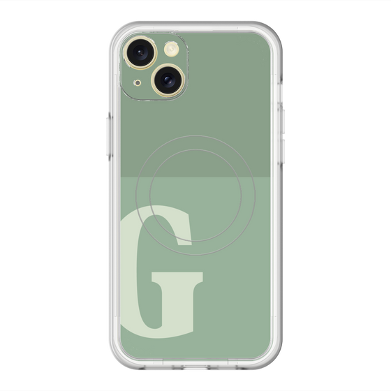 スリムプロテクションプレミアムケース with MagSafe［ オリジナル - initial two tone - G green ］