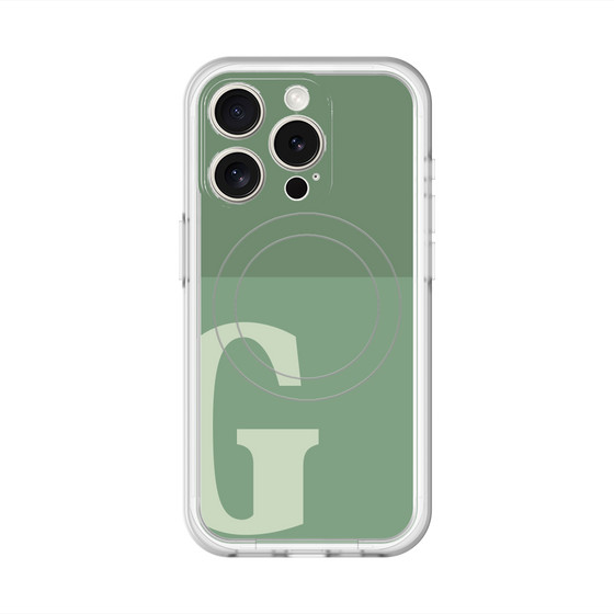 スリムプロテクションプレミアムケース with MagSafe［ オリジナル - initial two tone - G green ］