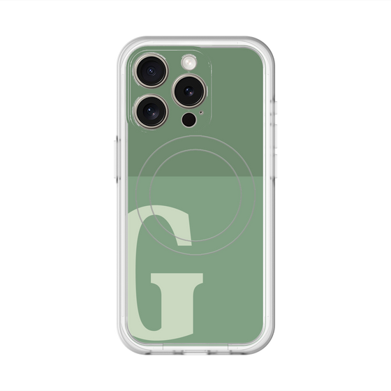 スリムプロテクションプレミアムケース with MagSafe［ オリジナル - initial two tone - G green ］